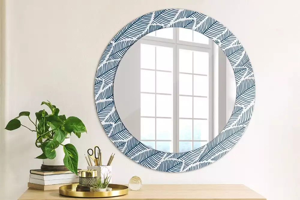 Miroir rond imprimé Feuilles