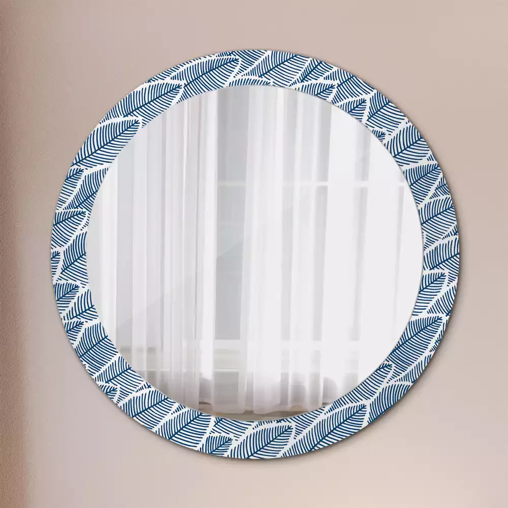 Miroir rond imprimé Feuilles
