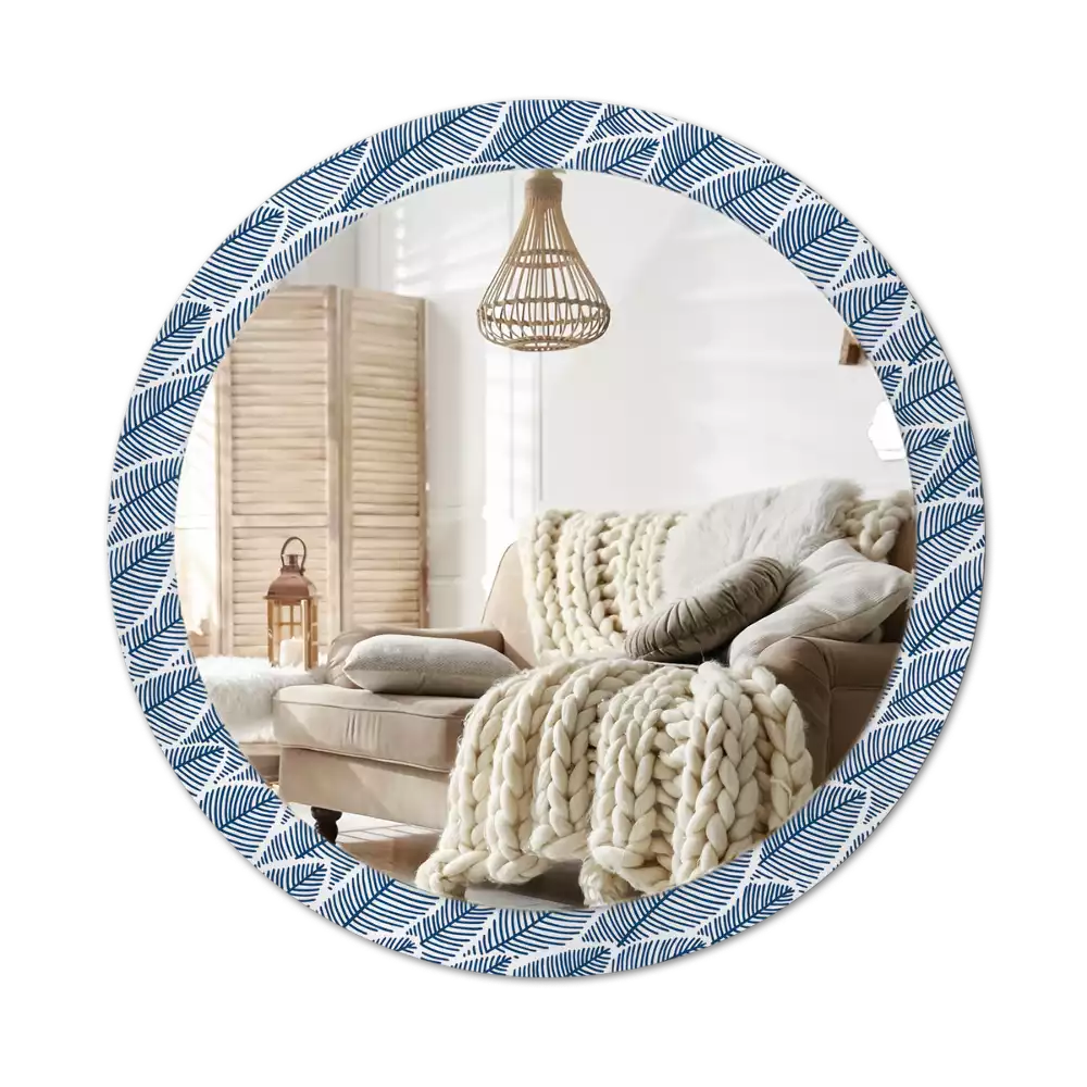 Miroir rond imprimé Feuilles