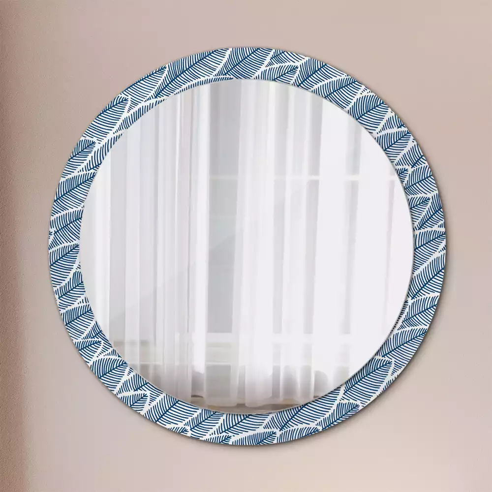 Miroir rond imprimé Feuilles