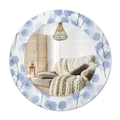 Miroir rond avec décoration Branches feuillues