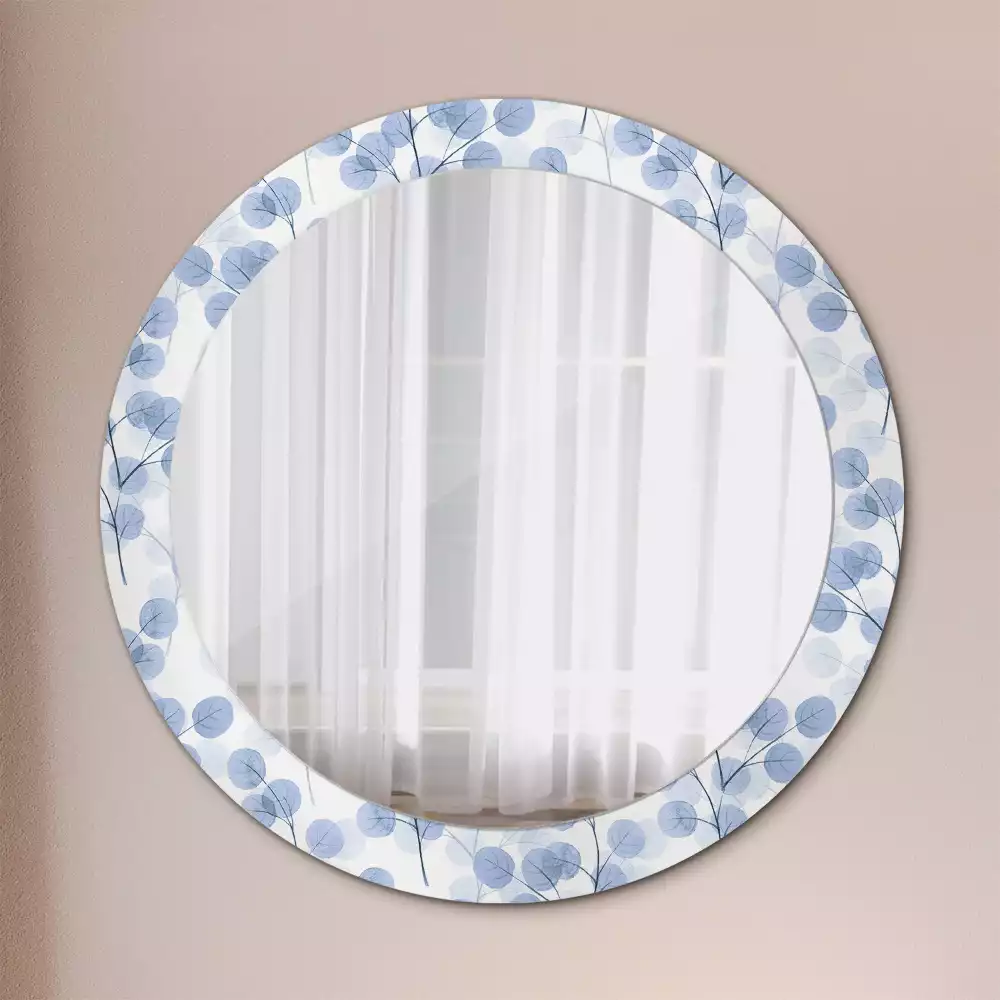 Miroir rond avec décoration Branches feuillues