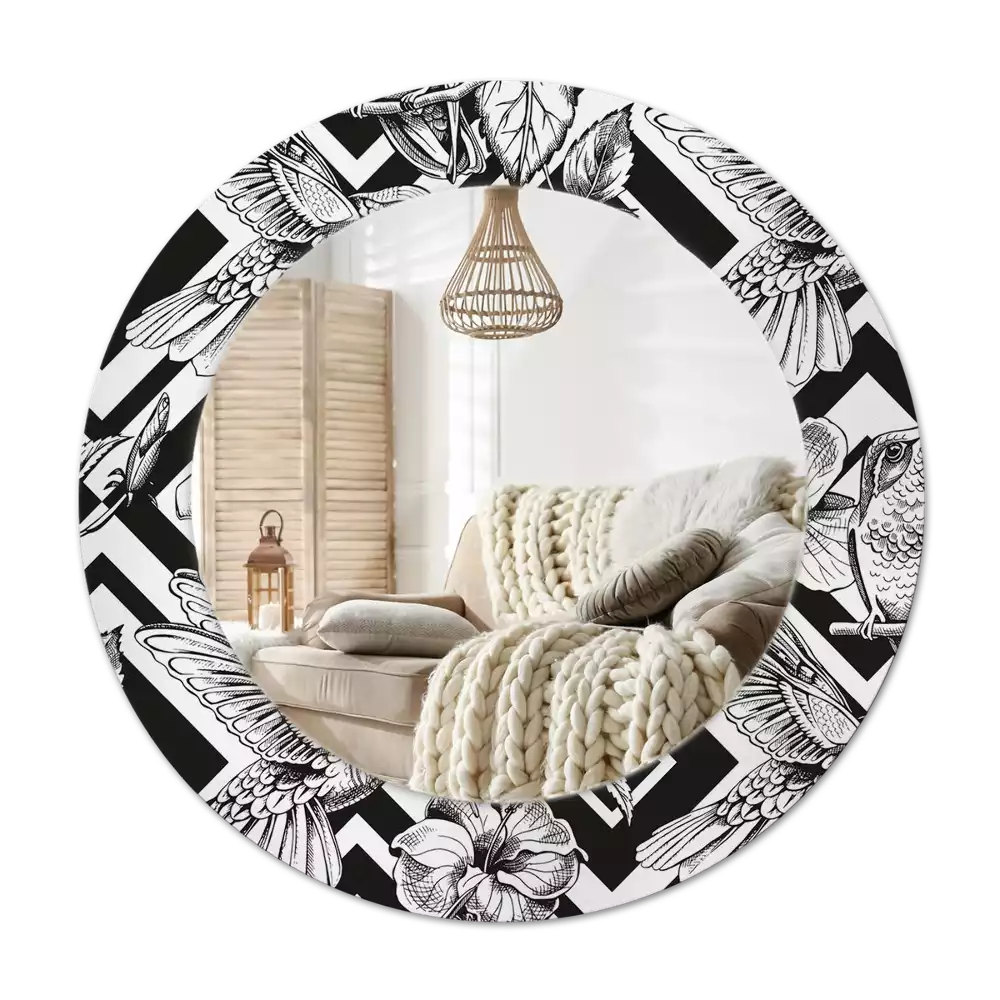 Miroir rond imprimé Colibris