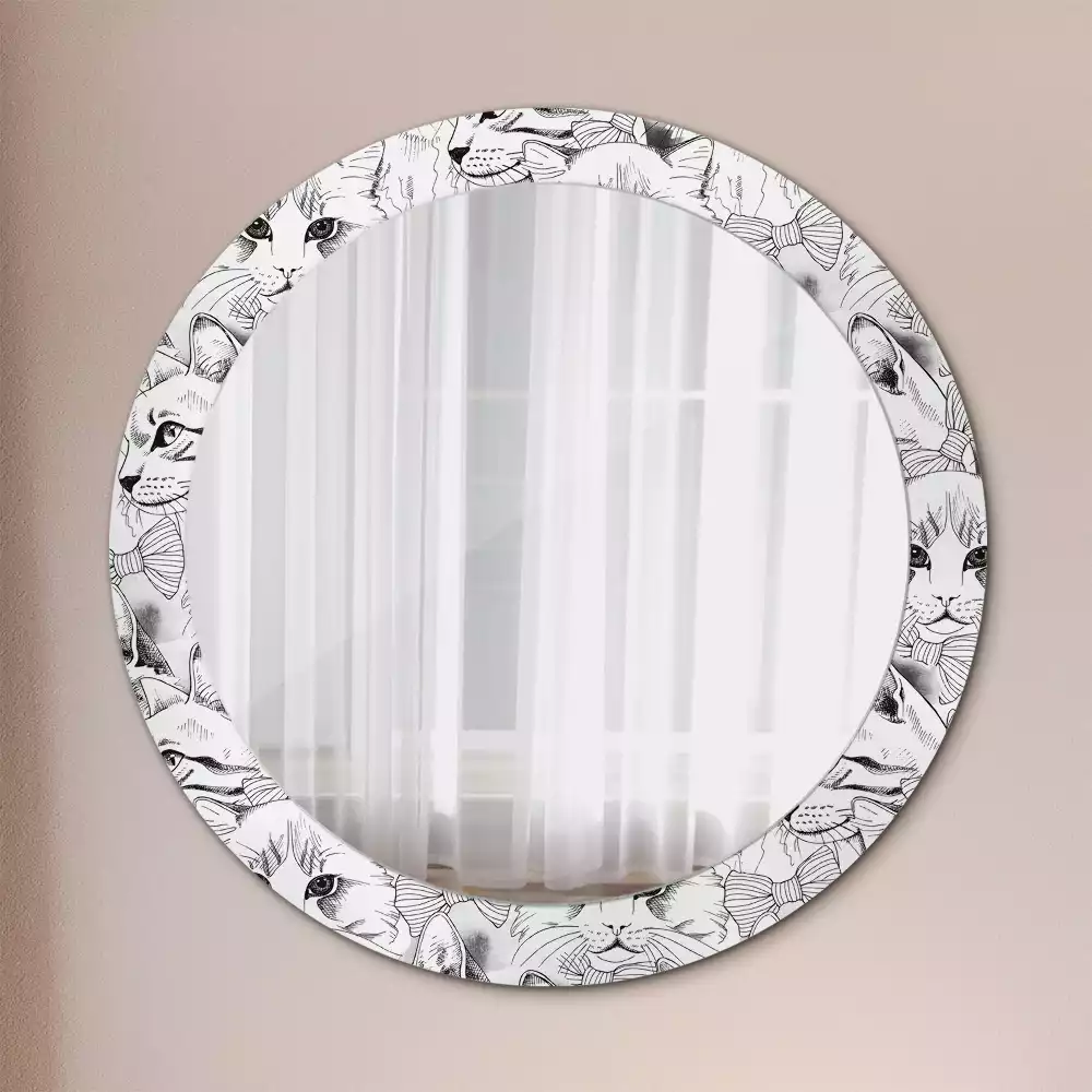 Miroir rond avec décoration Chats