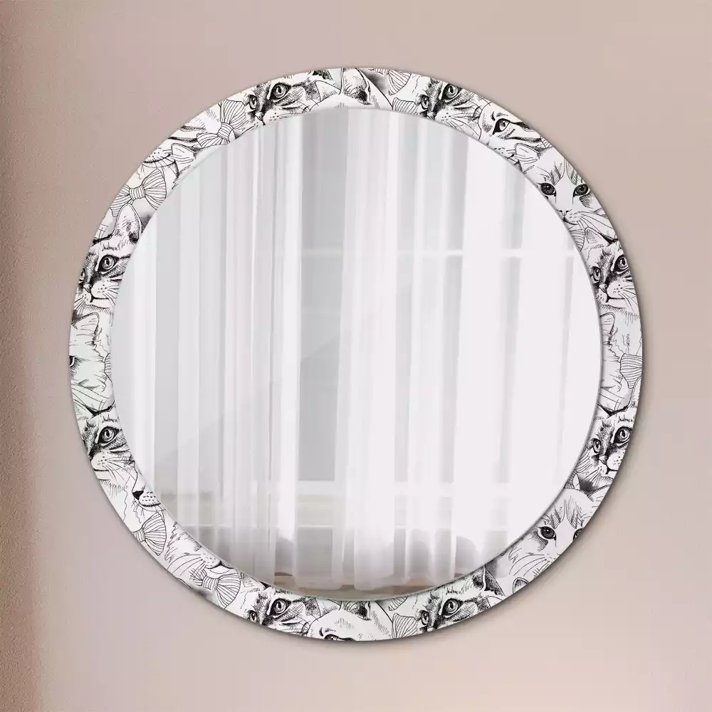 Miroir rond avec décoration Chats