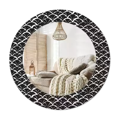 Miroir rond avec décoration Écailles orientales