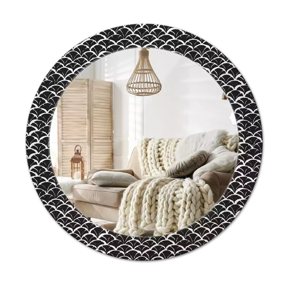 Miroir rond avec décoration Écailles orientales