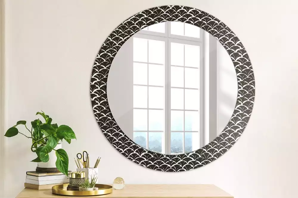Miroir rond avec décoration Écailles orientales
