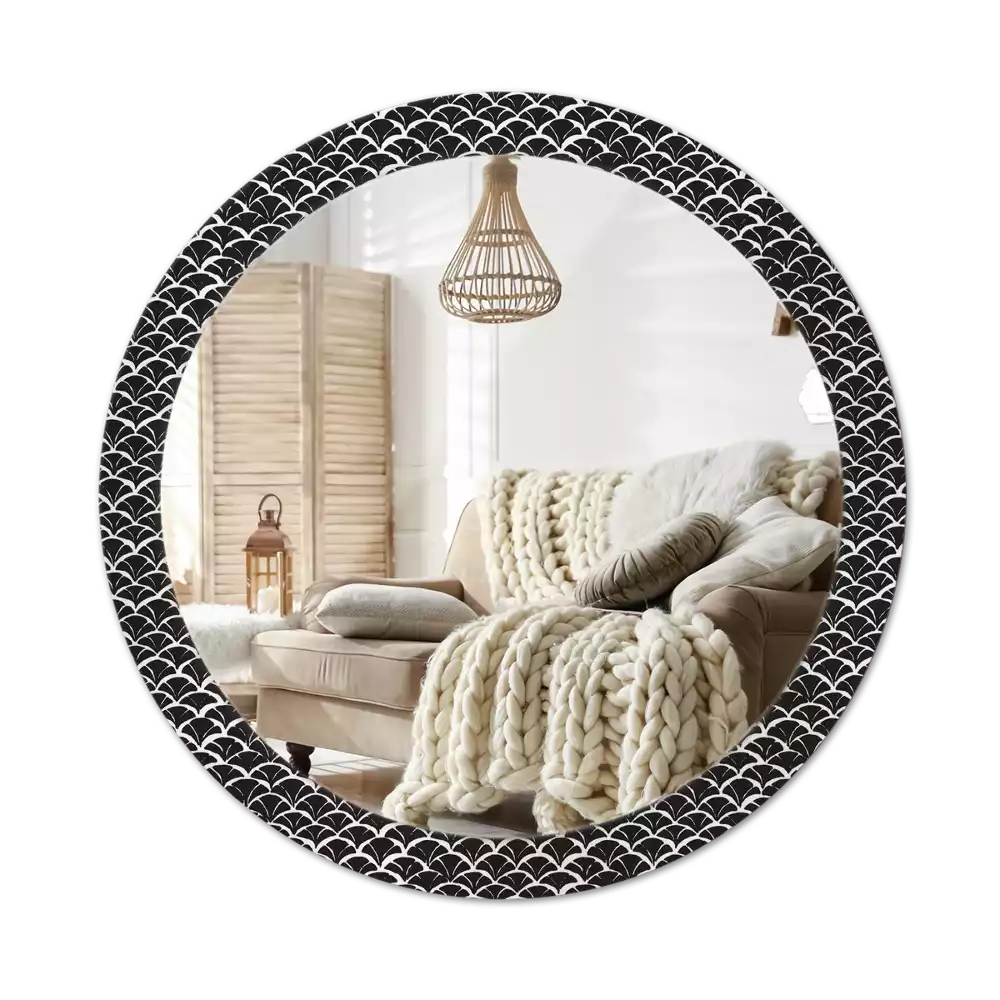 Miroir rond avec décoration Écailles orientales