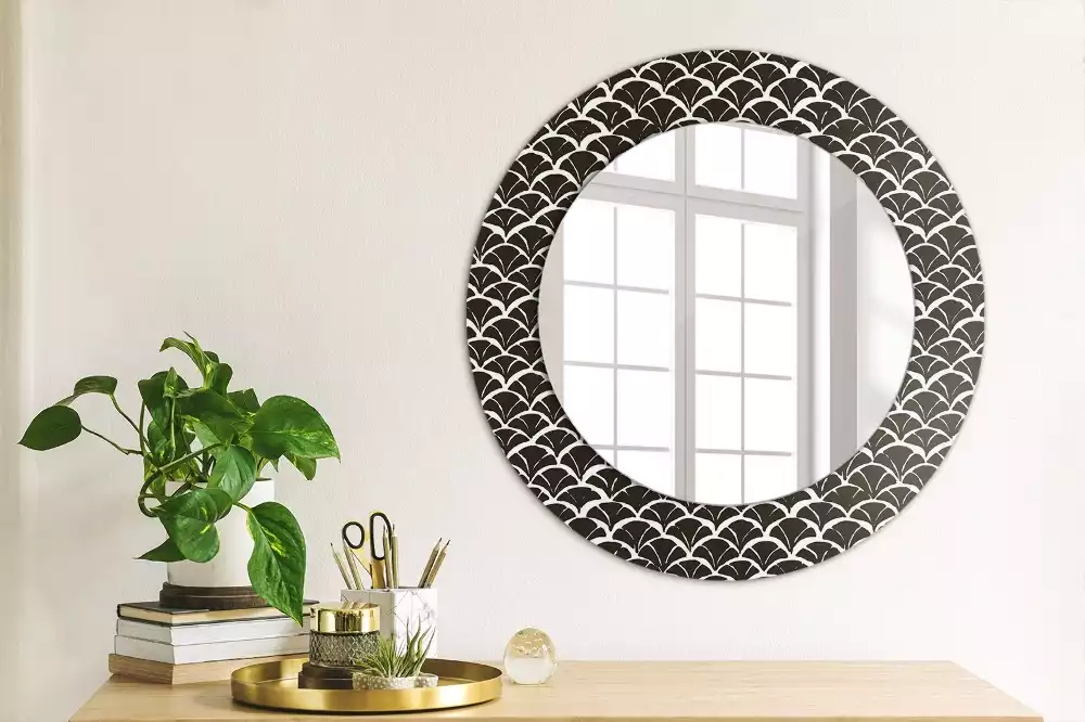Miroir rond avec décoration Écailles orientales
