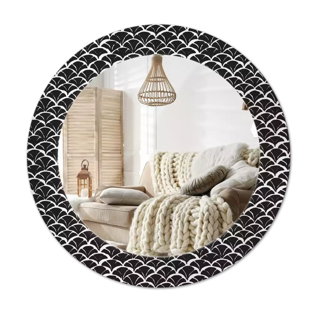 Miroir rond avec décoration Écailles orientales