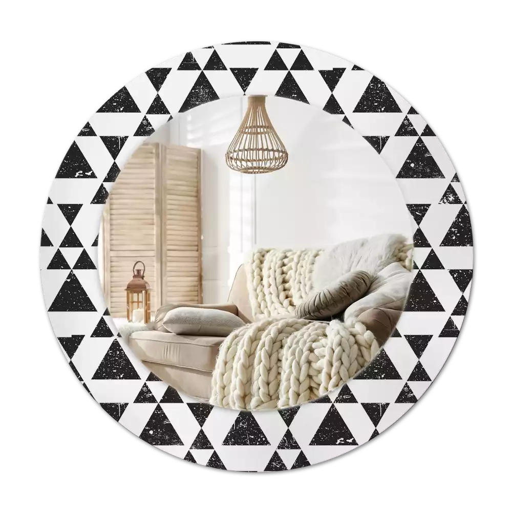Miroir rond imprimé Triangles géométriques