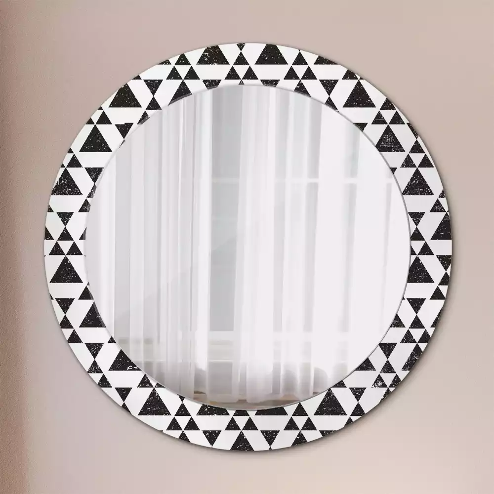 Miroir rond imprimé Triangles géométriques