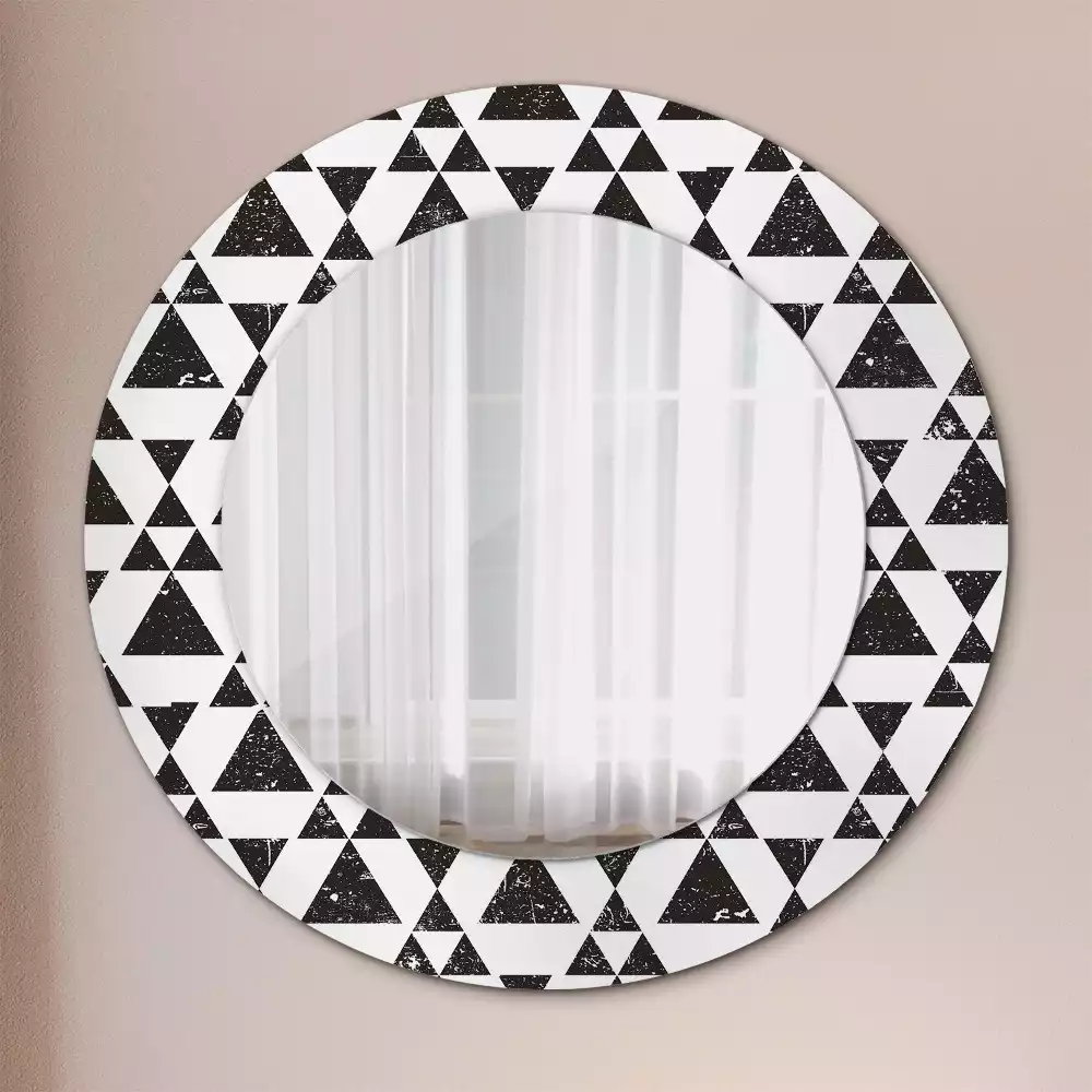 Miroir rond imprimé Triangles géométriques