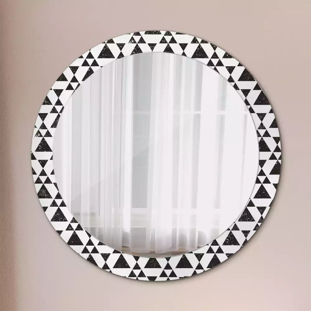 Miroir rond imprimé Triangles géométriques