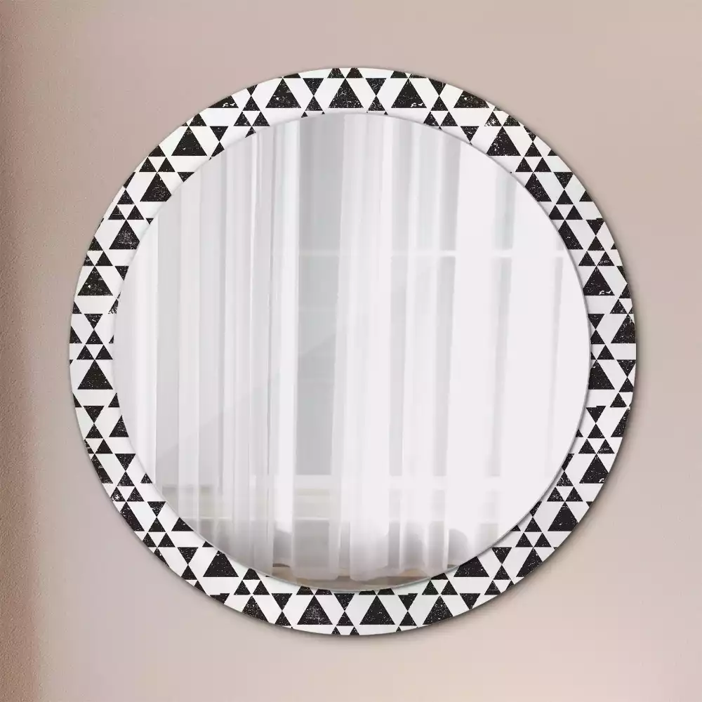 Miroir rond imprimé Triangles géométriques