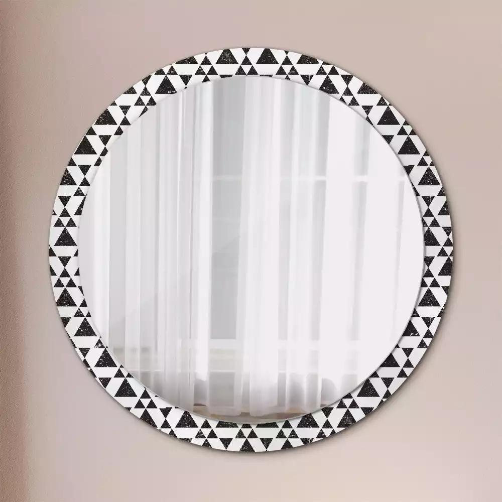 Miroir rond imprimé Triangles géométriques