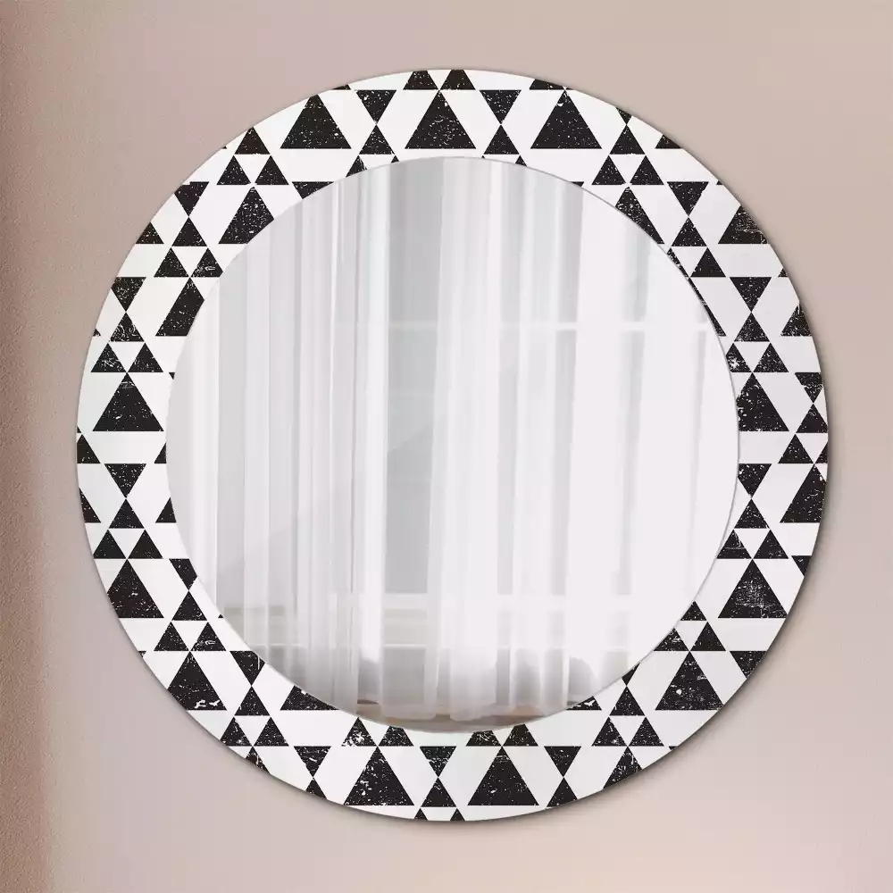 Miroir rond imprimé Triangles géométriques