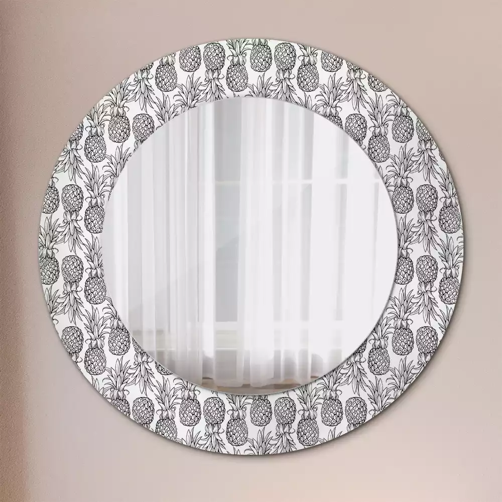 Miroir rond avec décoration Ananas