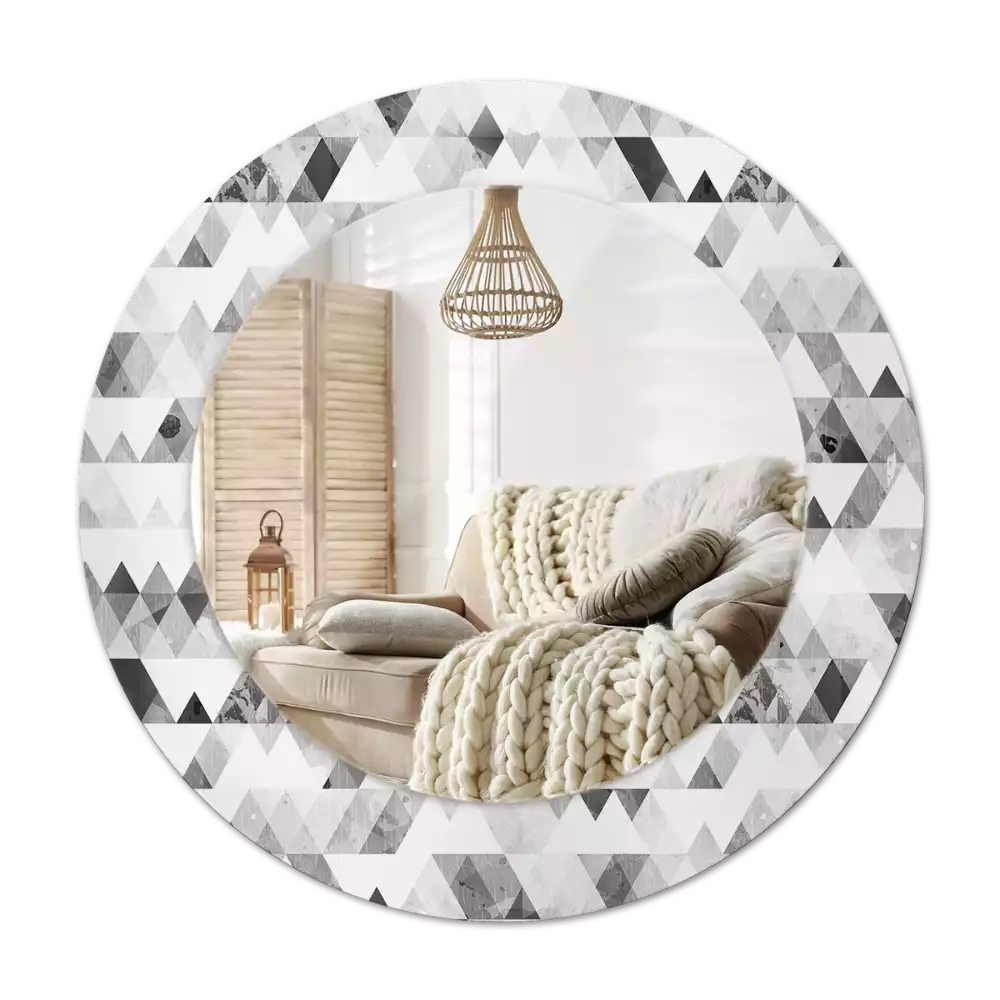 Miroir rond imprimé Triangles