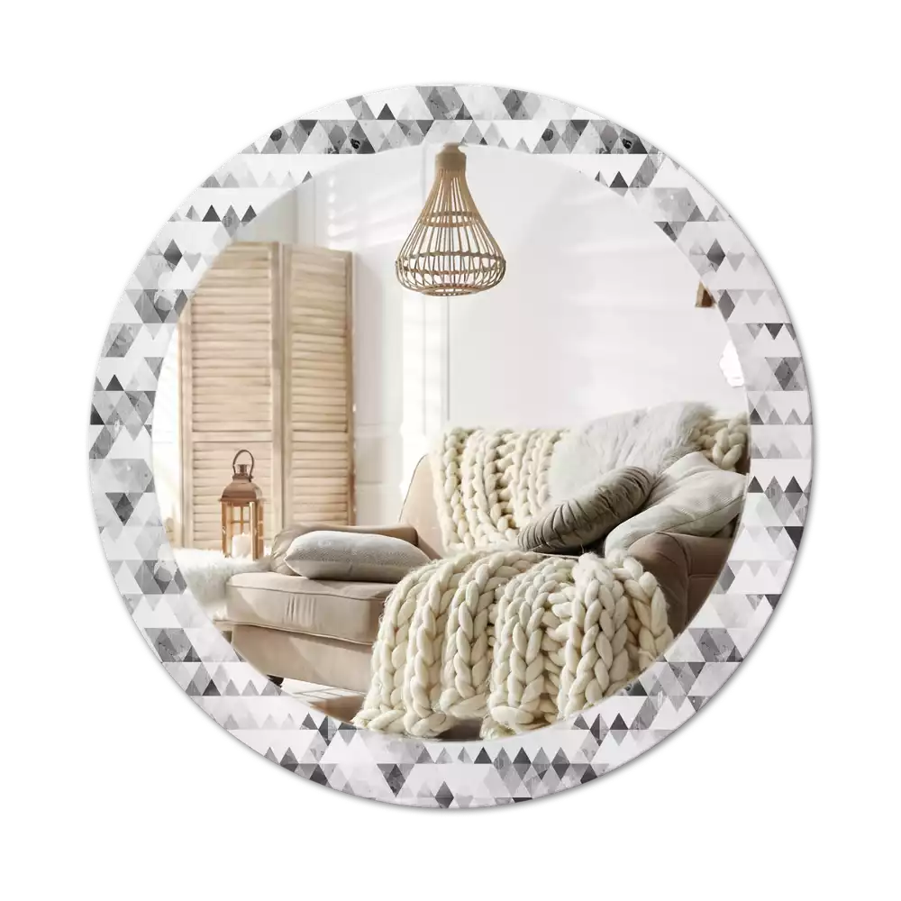 Miroir rond imprimé Triangles