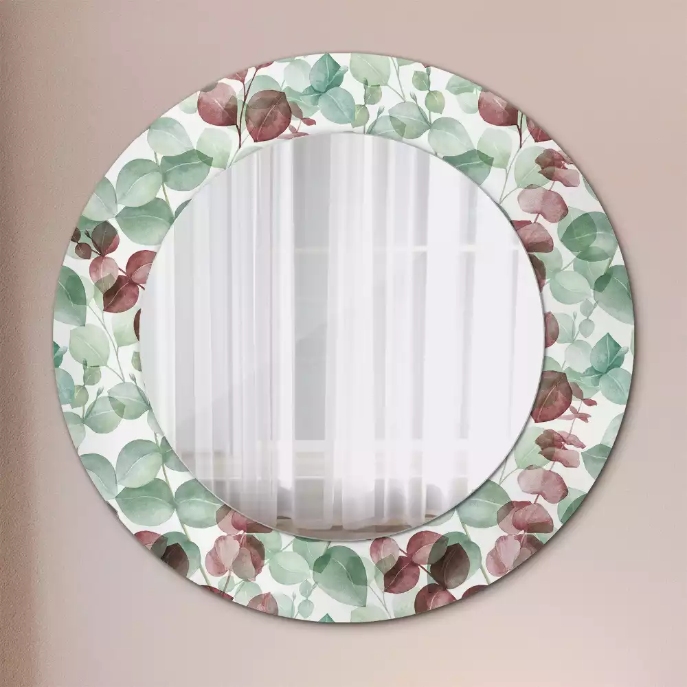 Miroir rond avec décoration Eucalyptus