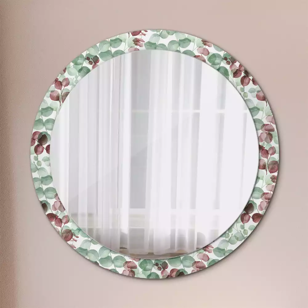 Miroir rond avec décoration Eucalyptus