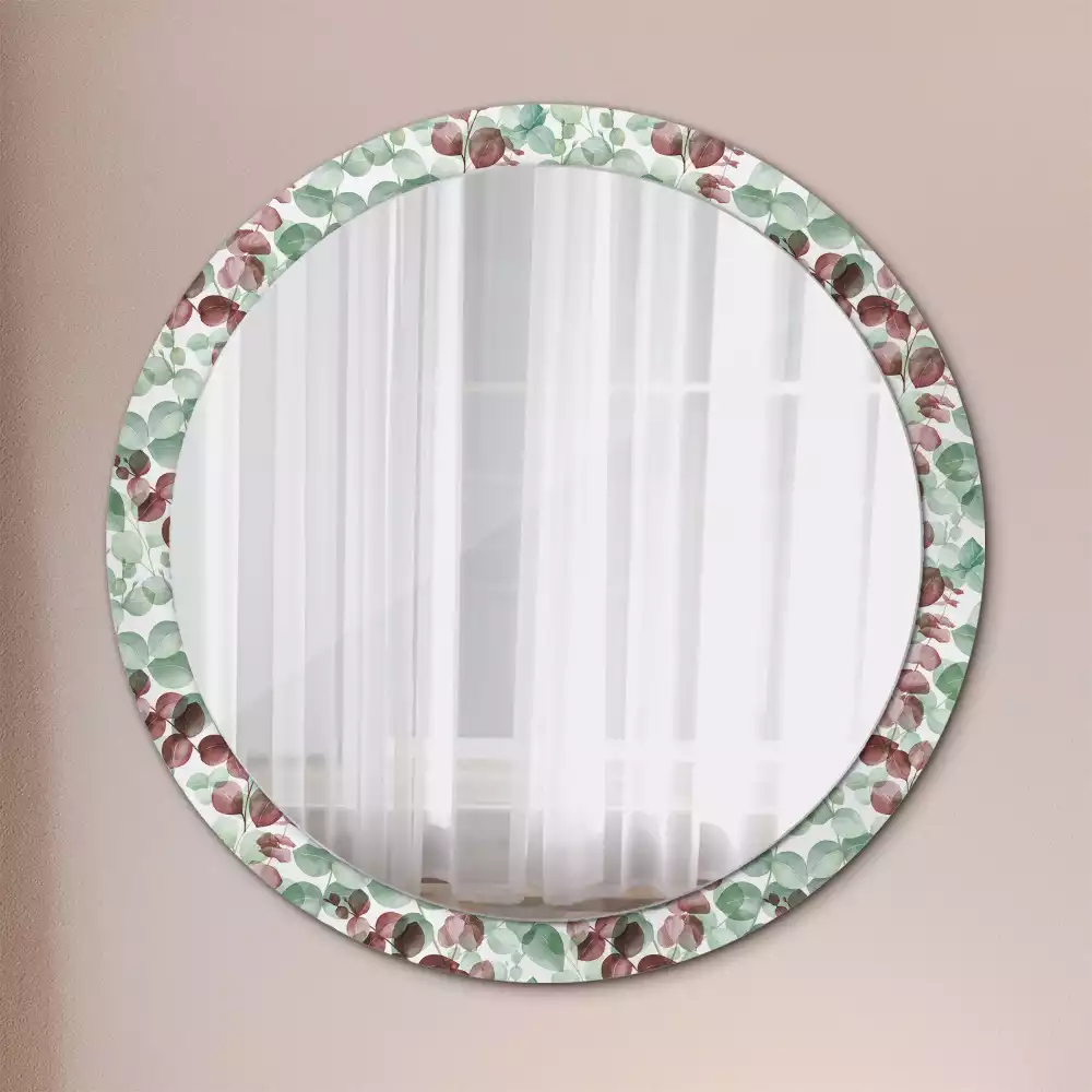 Miroir rond avec décoration Eucalyptus