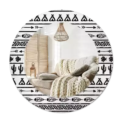 Miroir rond imprimé Boho minimaliste