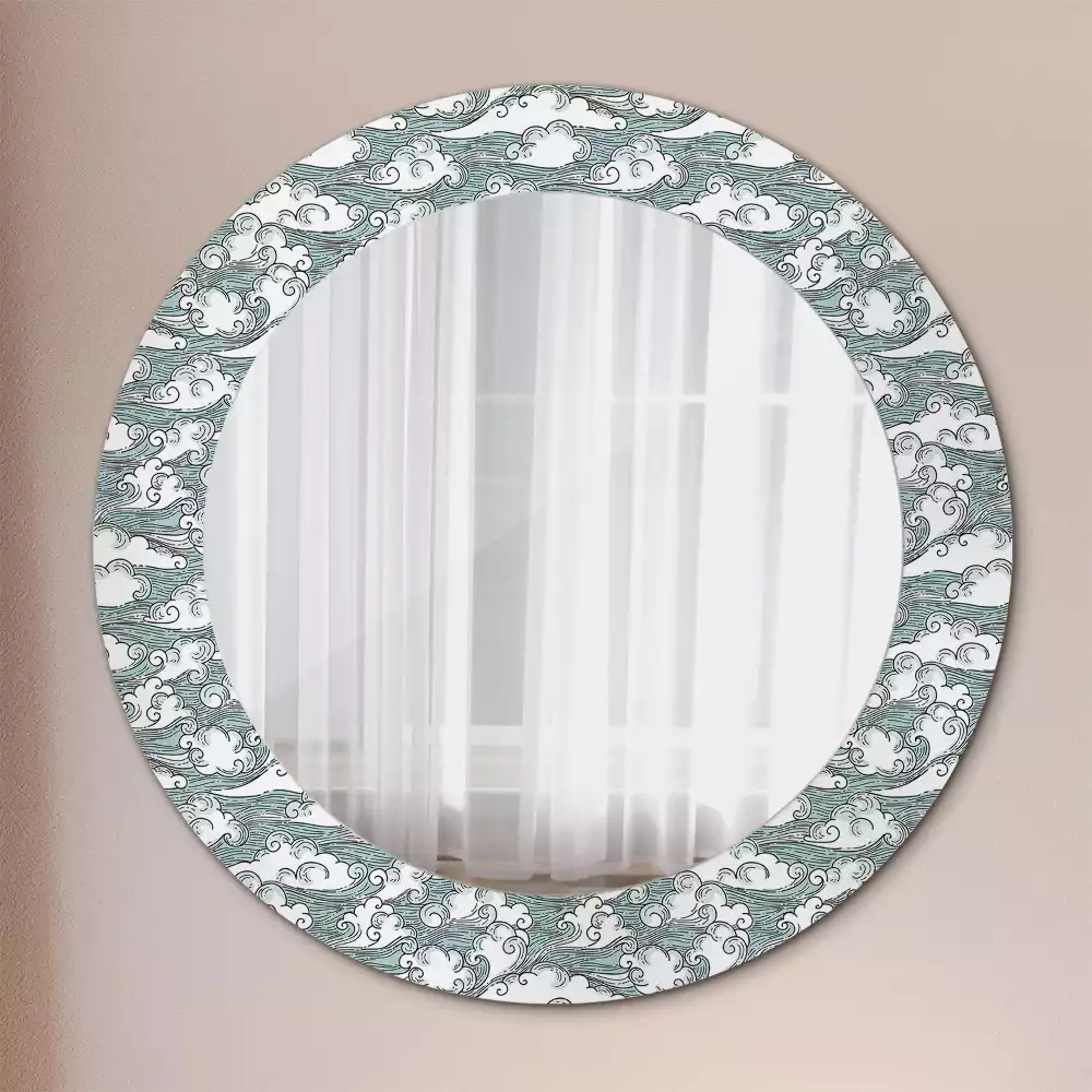Miroir rond imprimé Nuages