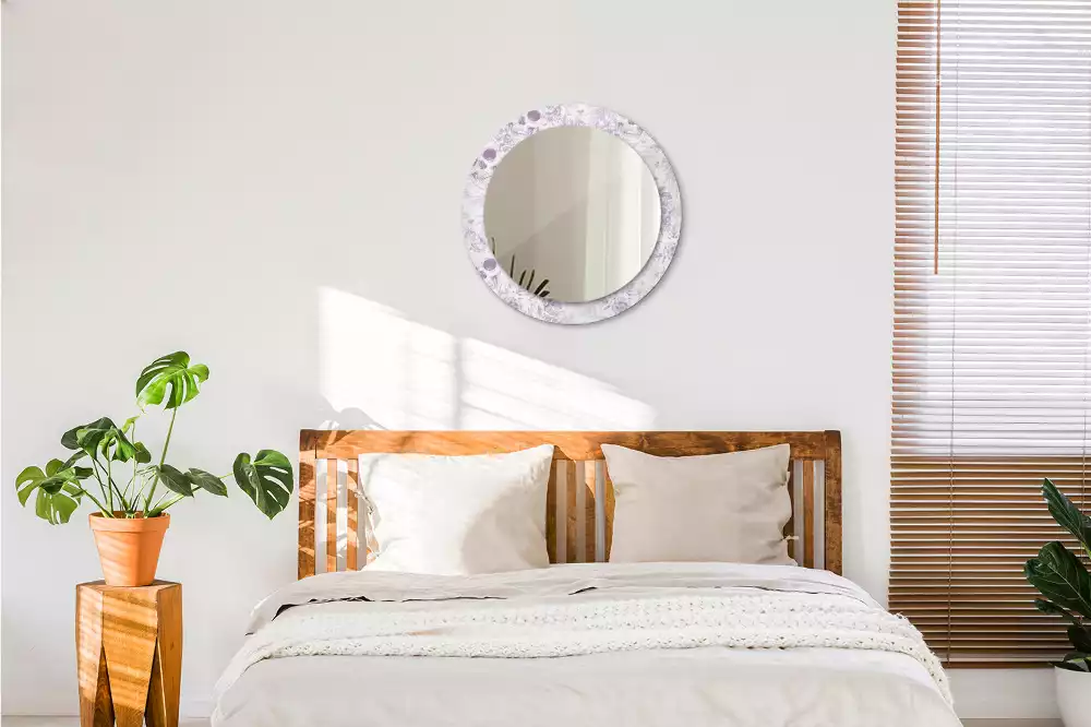 Miroir rond avec décoration Crânes