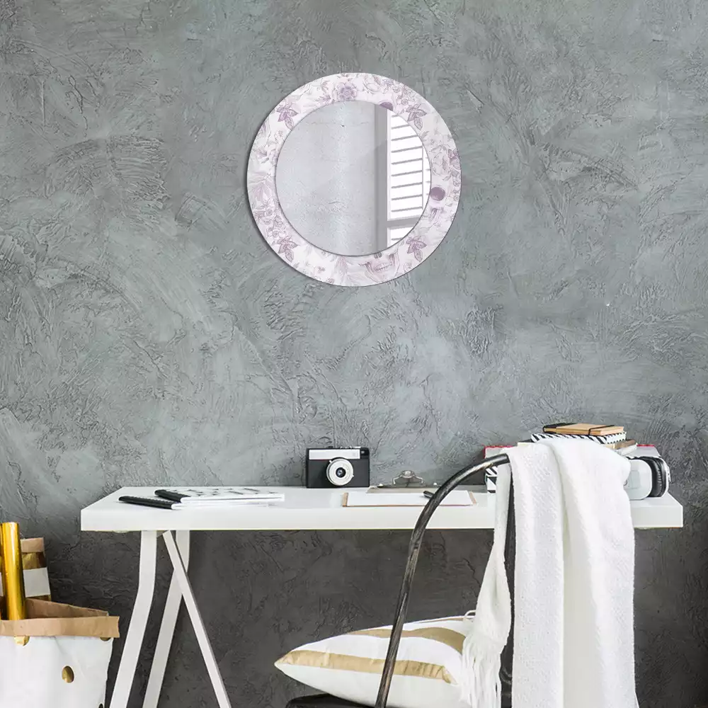 Miroir rond avec décoration Crânes