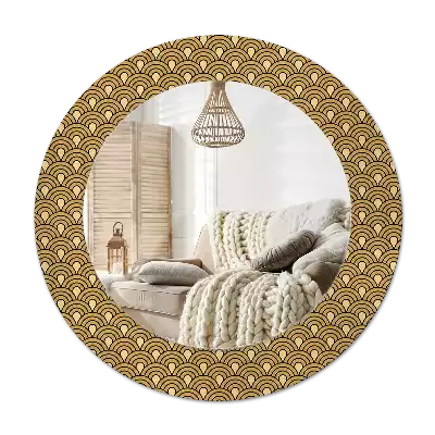 Miroir rond imprimé Motif rétro