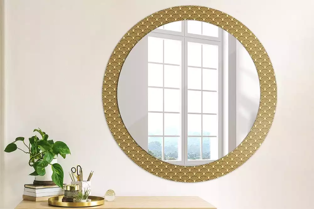 Miroir rond imprimé Motif rétro
