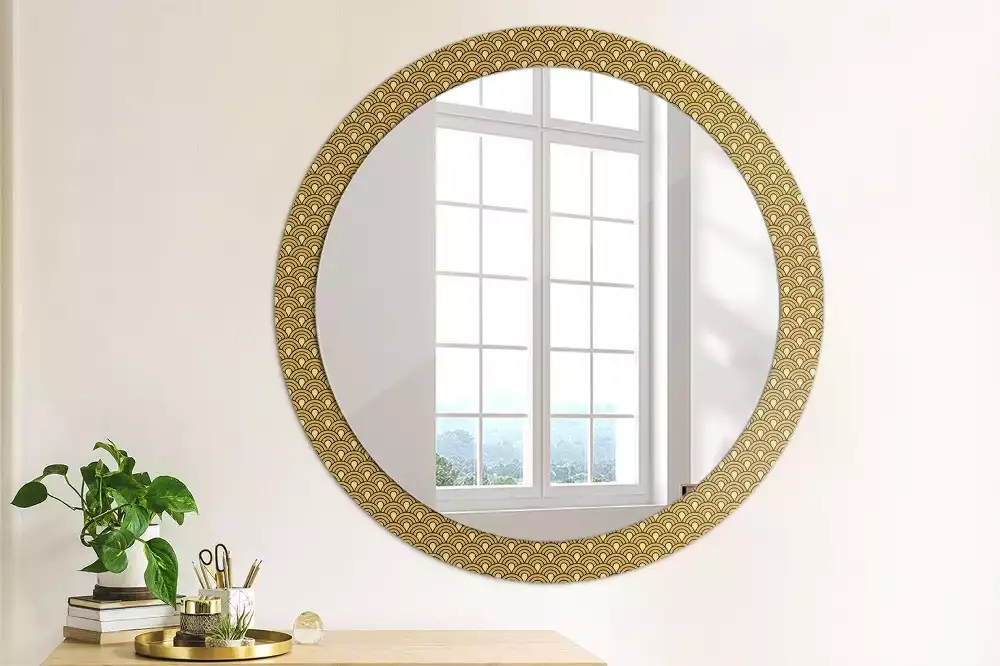 Miroir rond imprimé Motif rétro