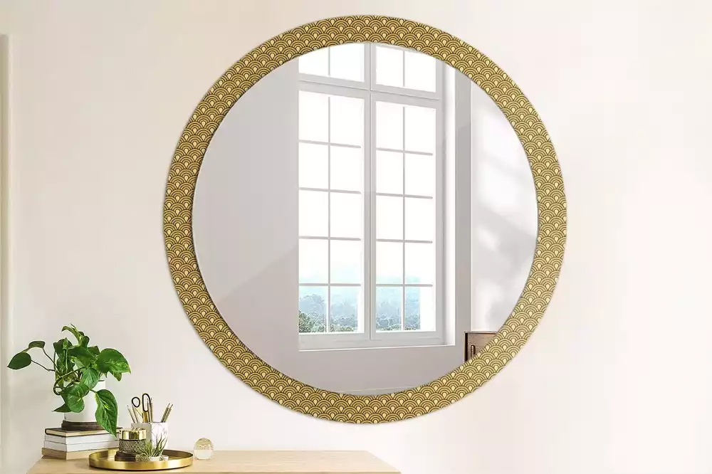 Miroir rond imprimé Motif rétro