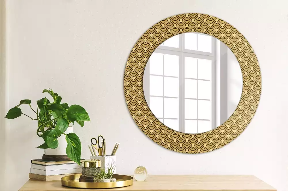 Miroir rond imprimé Motif rétro