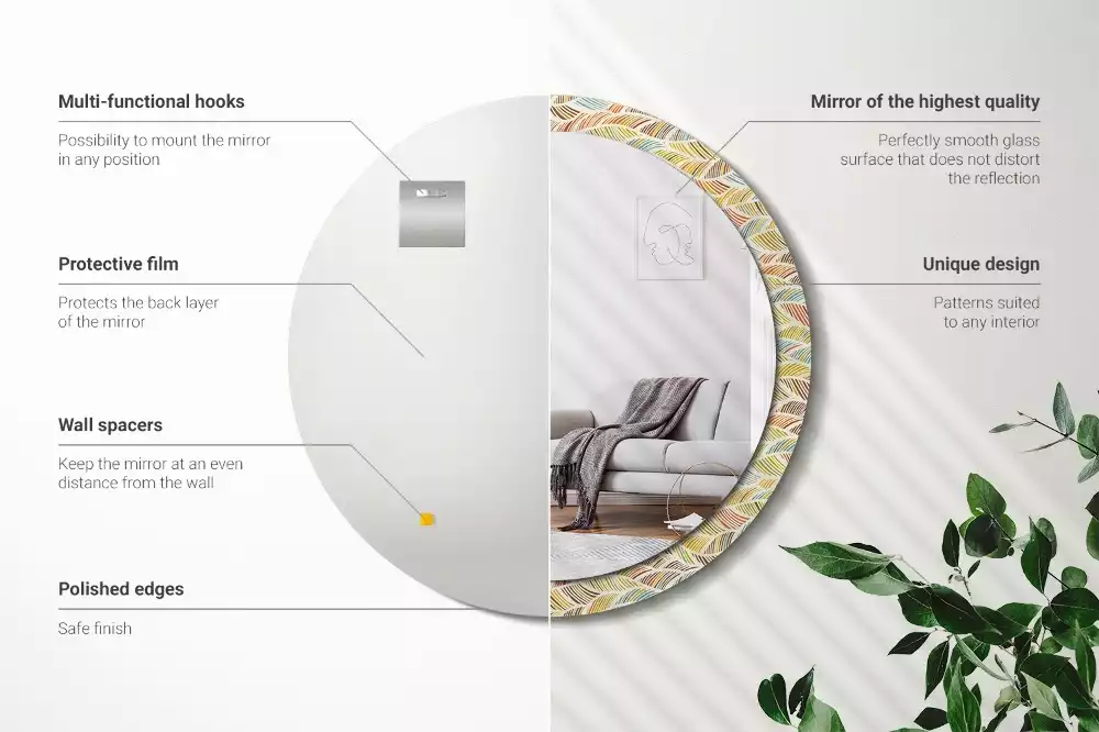Miroir rond avec décoration Abstrait