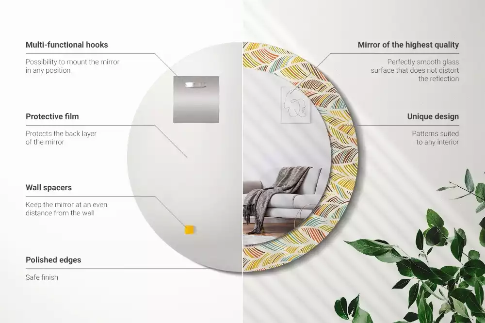 Miroir rond avec décoration Abstrait