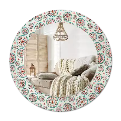 Miroir rond imprimé Motif boho