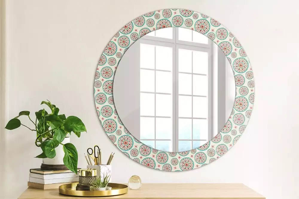 Miroir rond imprimé Motif boho