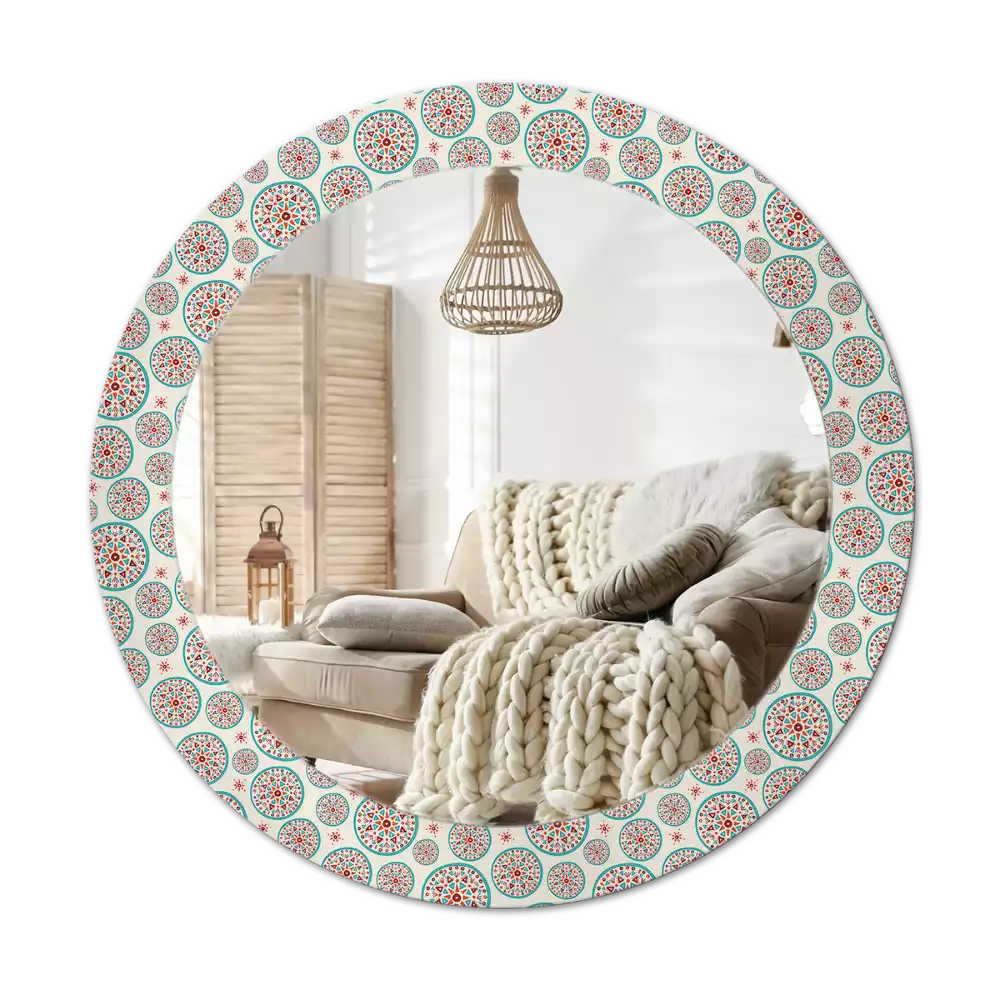 Miroir rond imprimé Motif boho