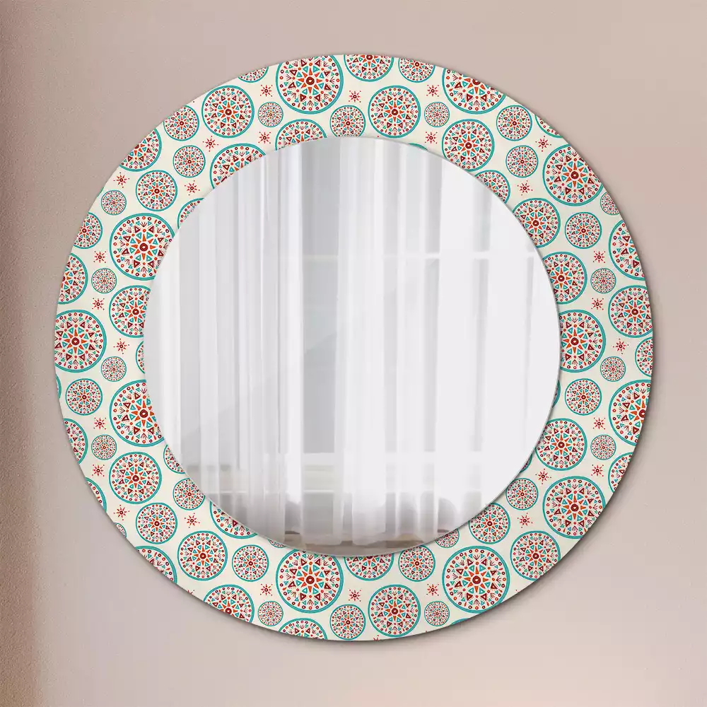 Miroir rond imprimé Motif boho