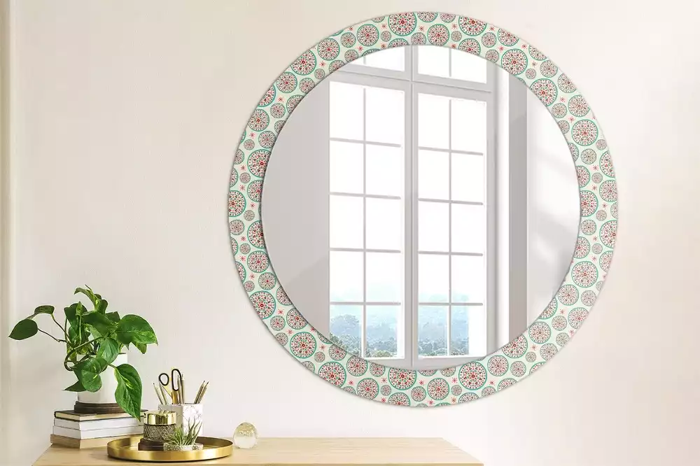 Miroir rond imprimé Motif boho