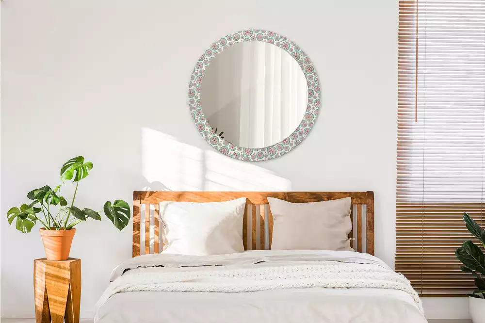 Miroir rond imprimé Motif boho