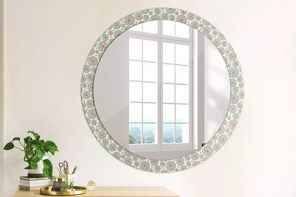 Miroir rond imprimé Motif boho