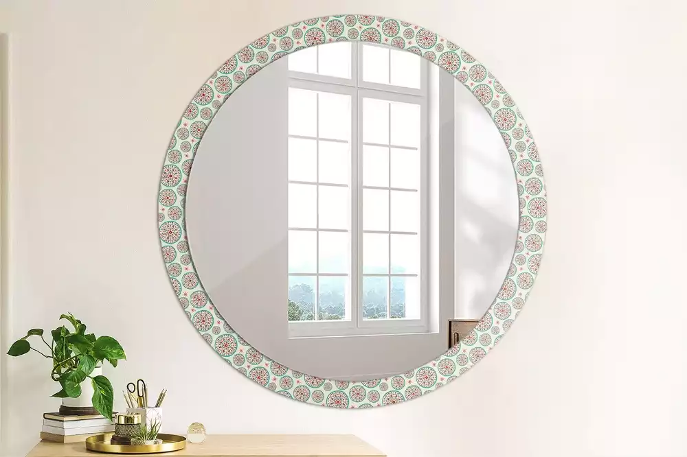 Miroir rond imprimé Motif boho