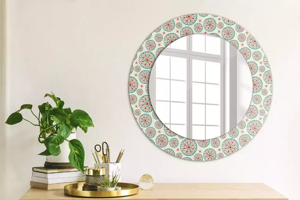 Miroir rond imprimé Motif boho