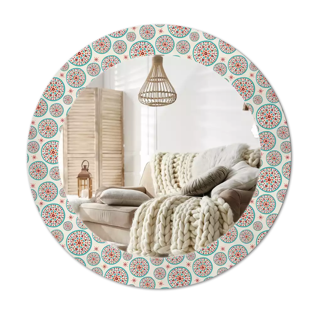 Miroir rond imprimé Motif boho