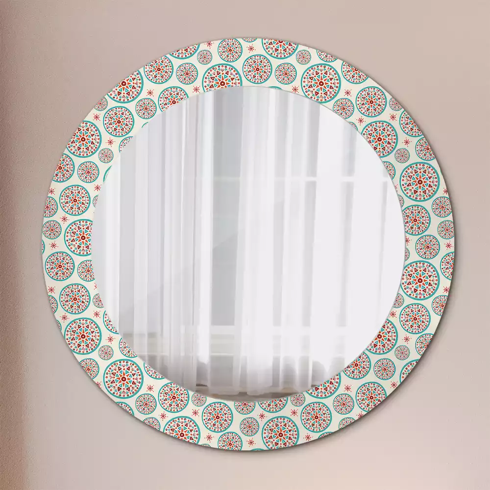 Miroir rond imprimé Motif boho